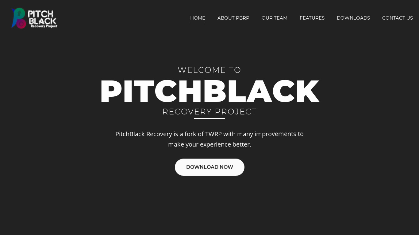 PitchBlack-Recovery Landing page