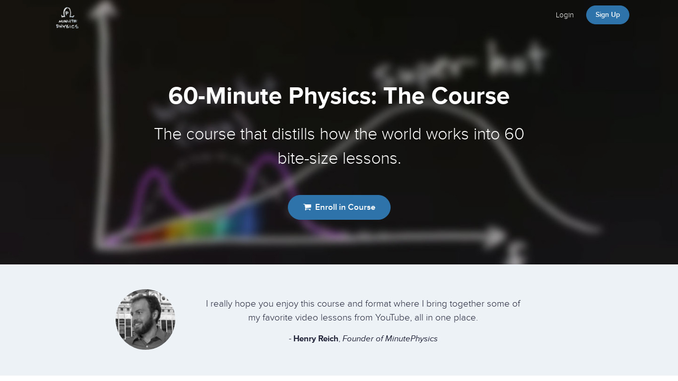 The Minute Physics Course Landing page