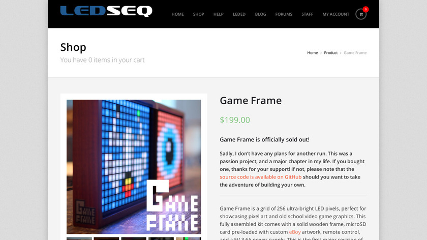 Game Frame Landing Page