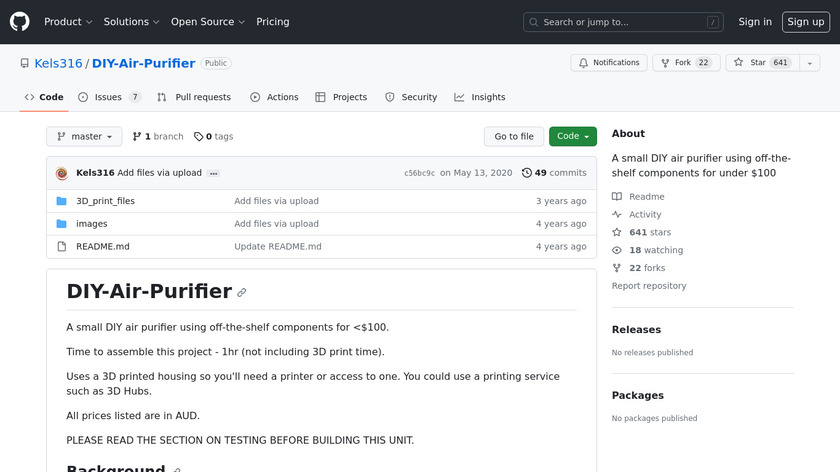 DIY Air Purifier Landing Page