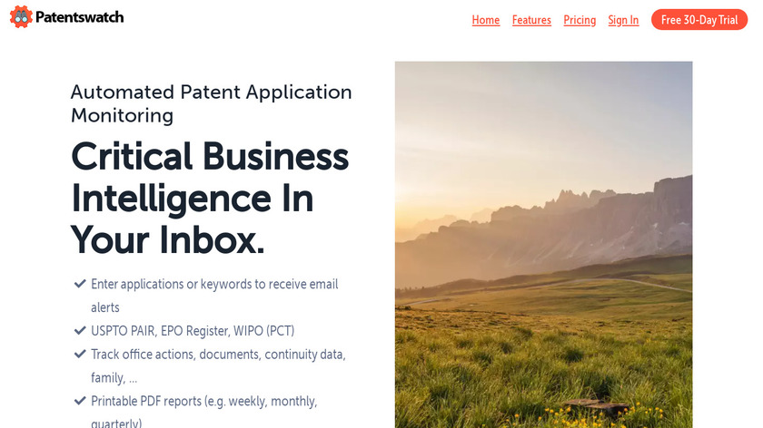 Patentswatch Landing Page