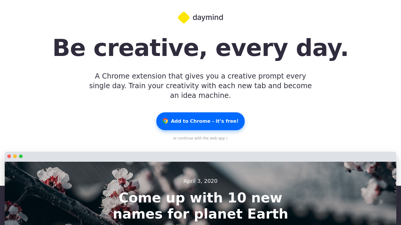 Daymind Landing page