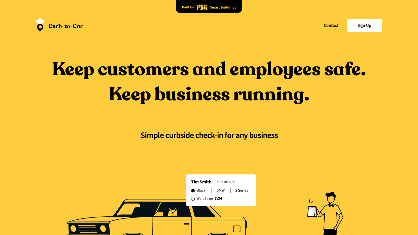 Curb to Car Landing page