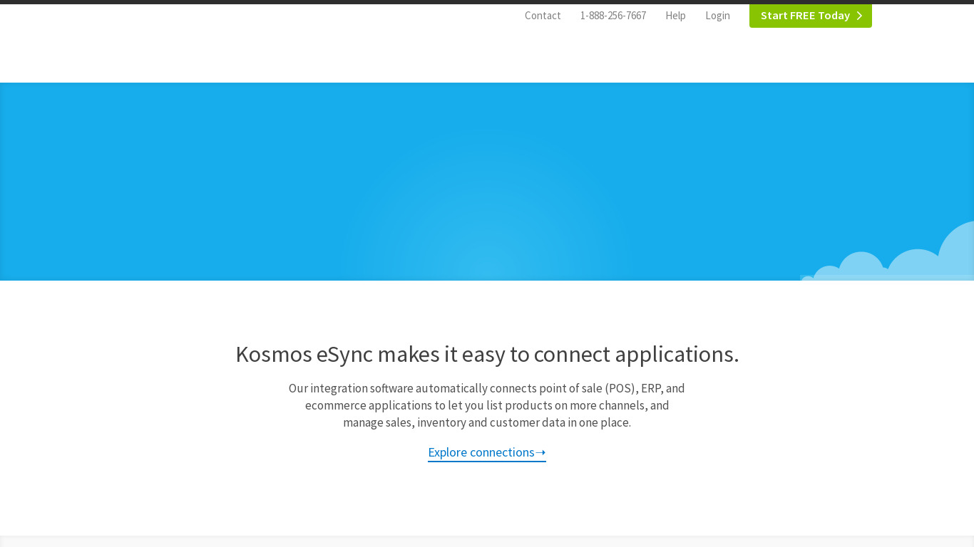 Kosmos eSync Landing page