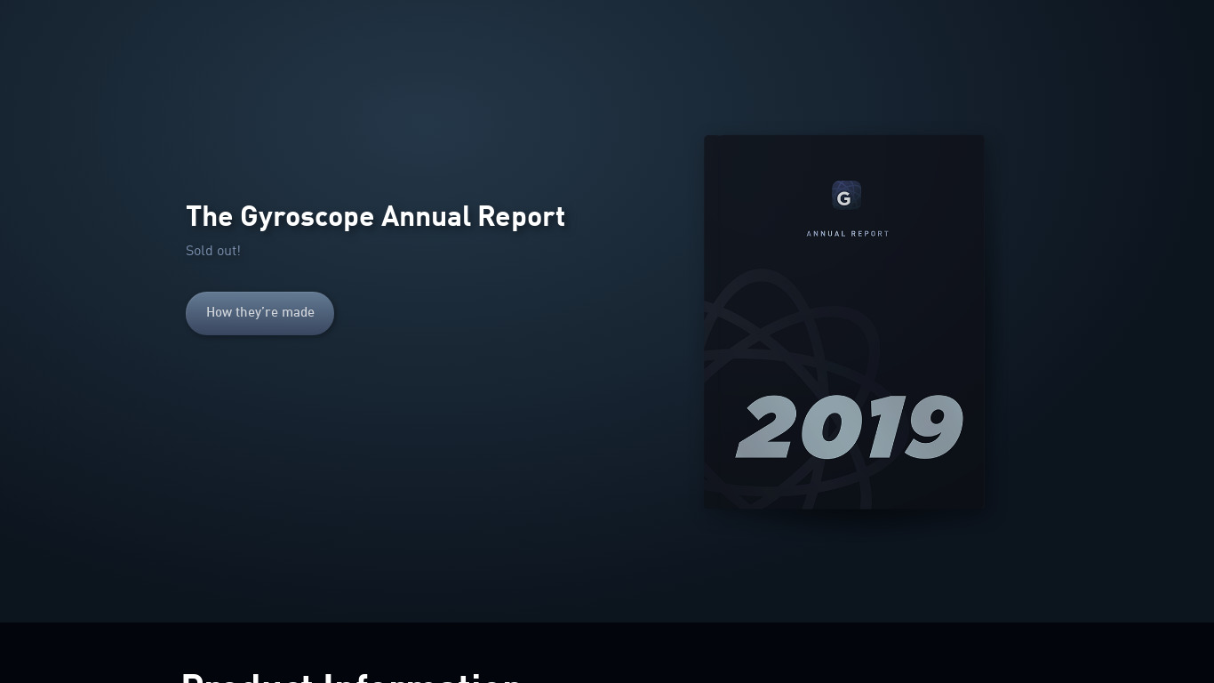 Personal Annual Report Book Landing page
