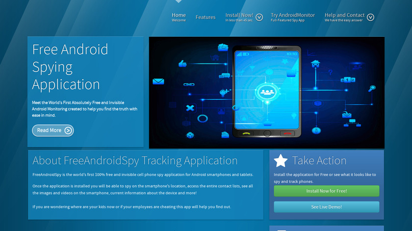 FreeAndroidSpy Landing Page