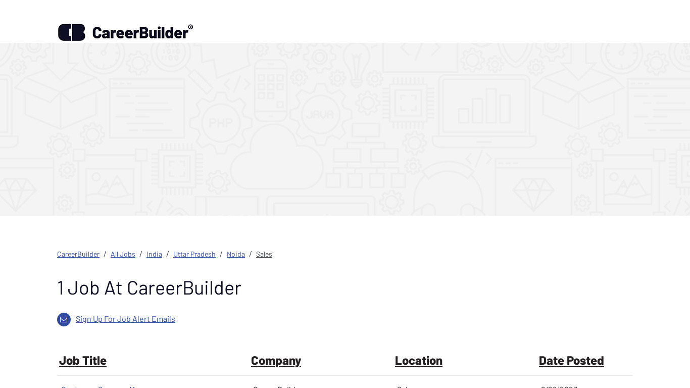 CareerBuilder Landing page