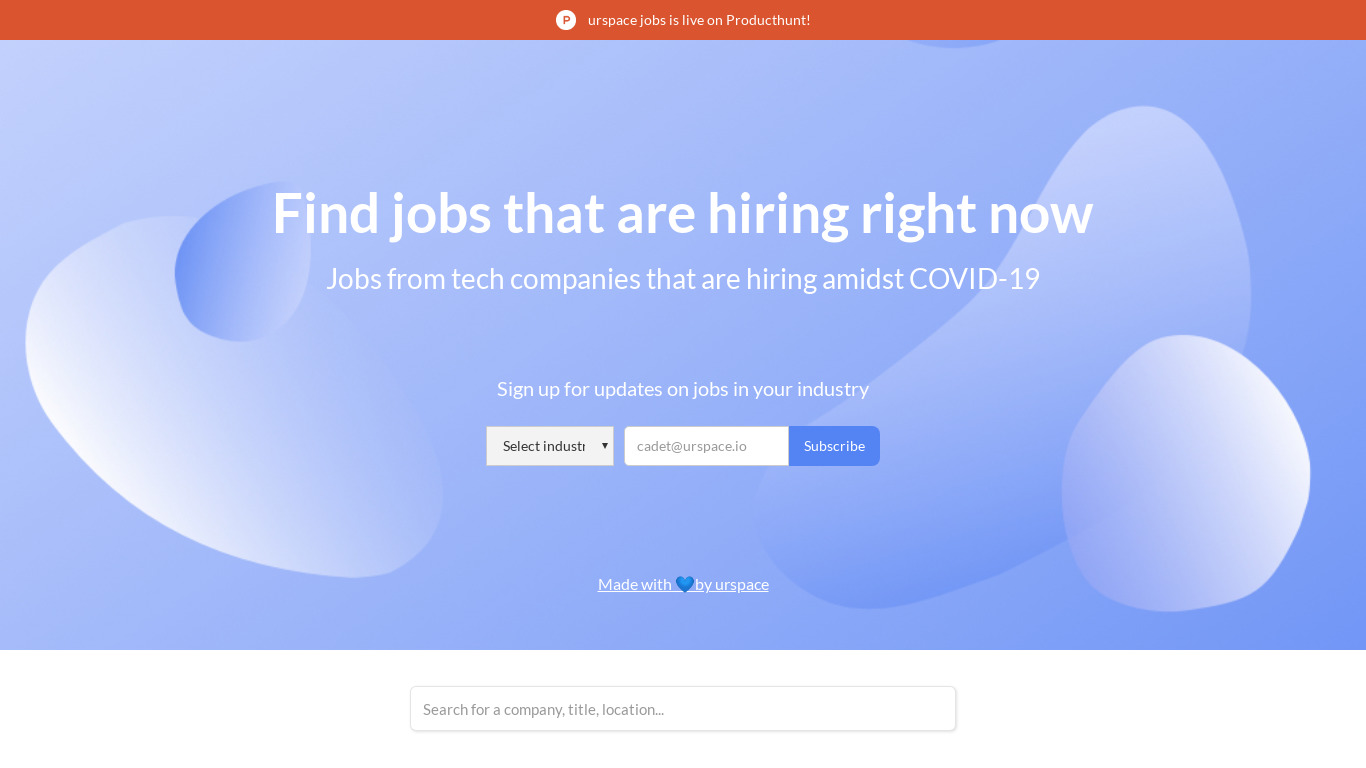Urspace jobs Landing page