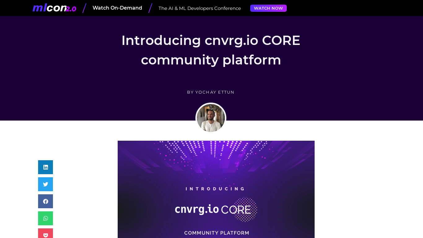 cnvrg CORE Landing page