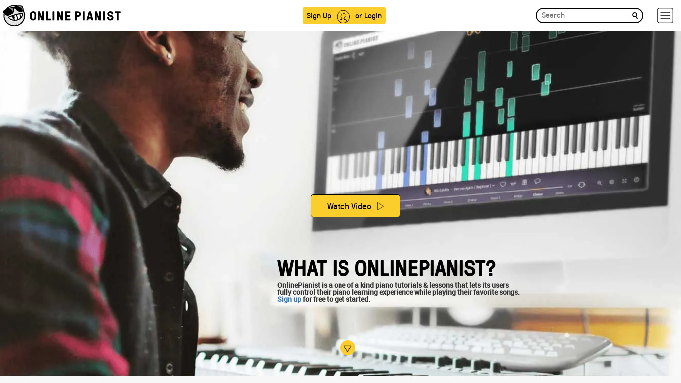 OnlinePianist Landing page