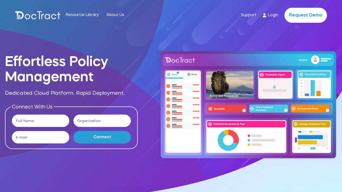 DocTract Landing page