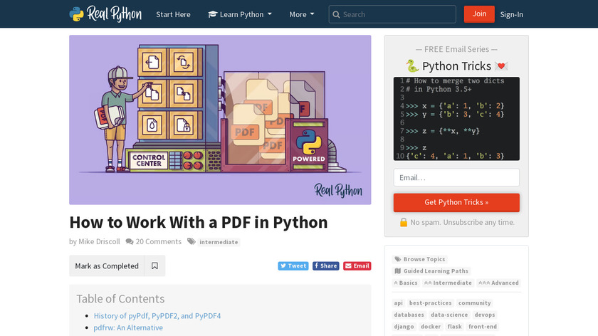 python pdf Landing Page