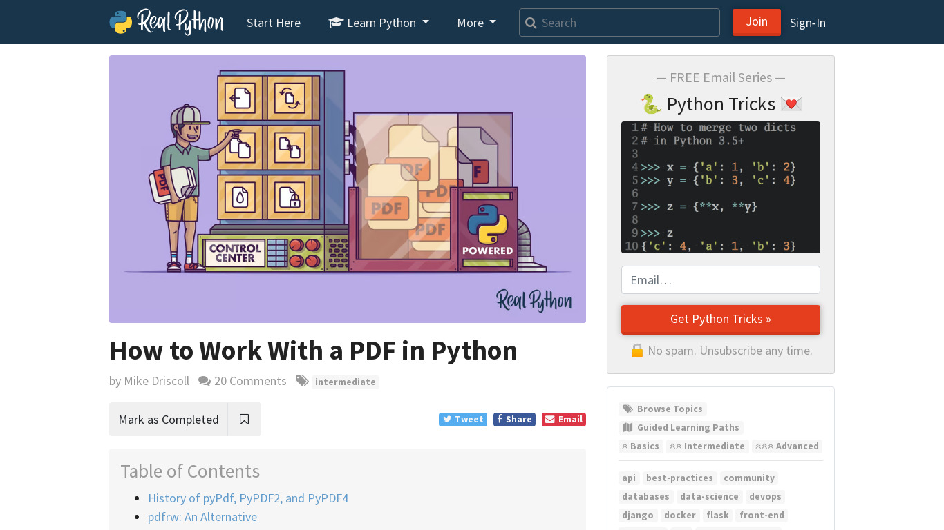 python pdf Landing page