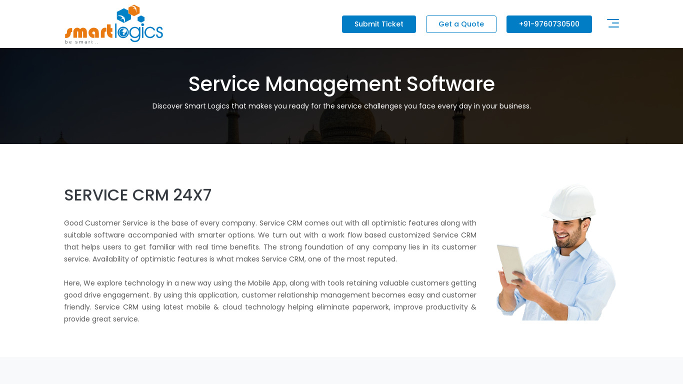 Service CRM Landing page