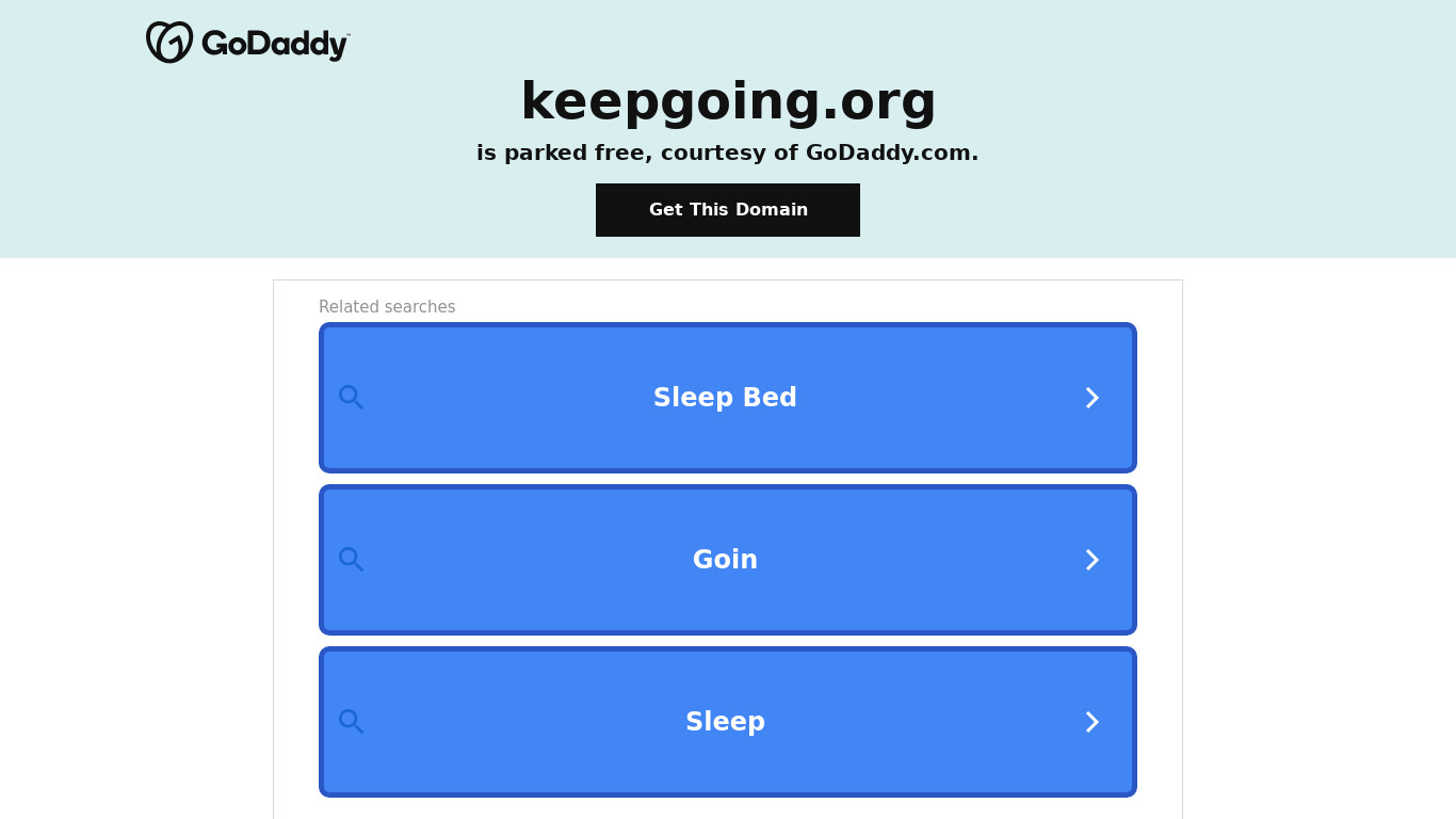 KeepGoing Landing page