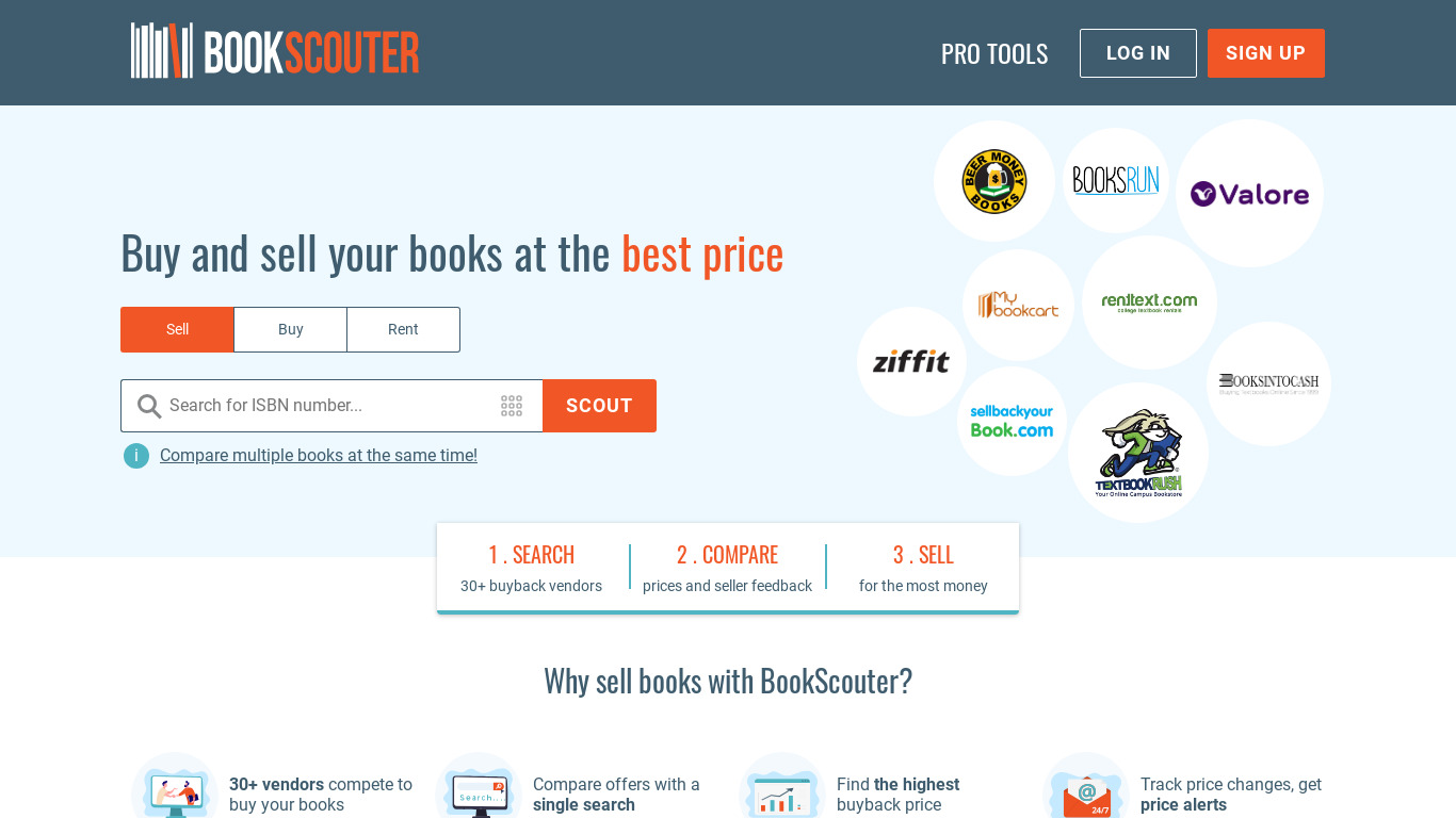 BookScouter Landing page