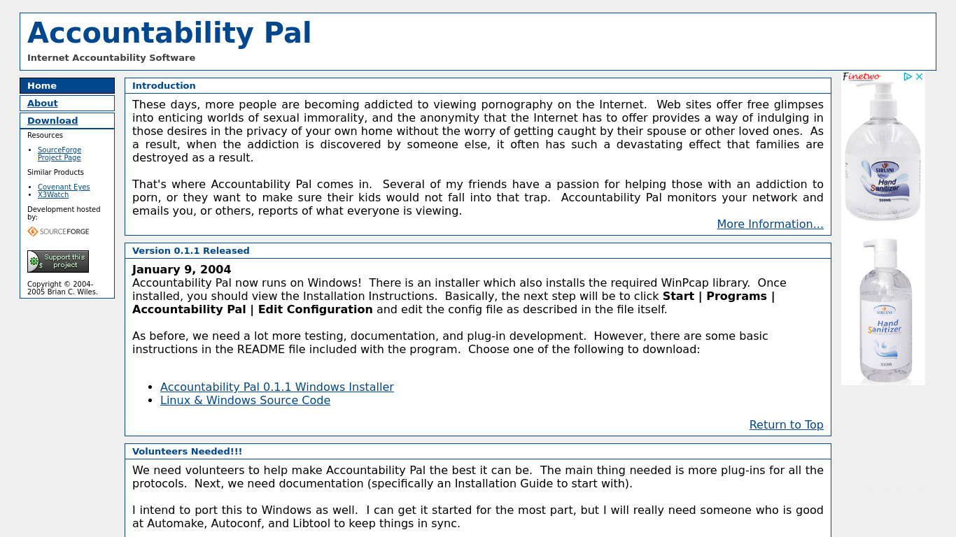 Accountability Pal Landing page