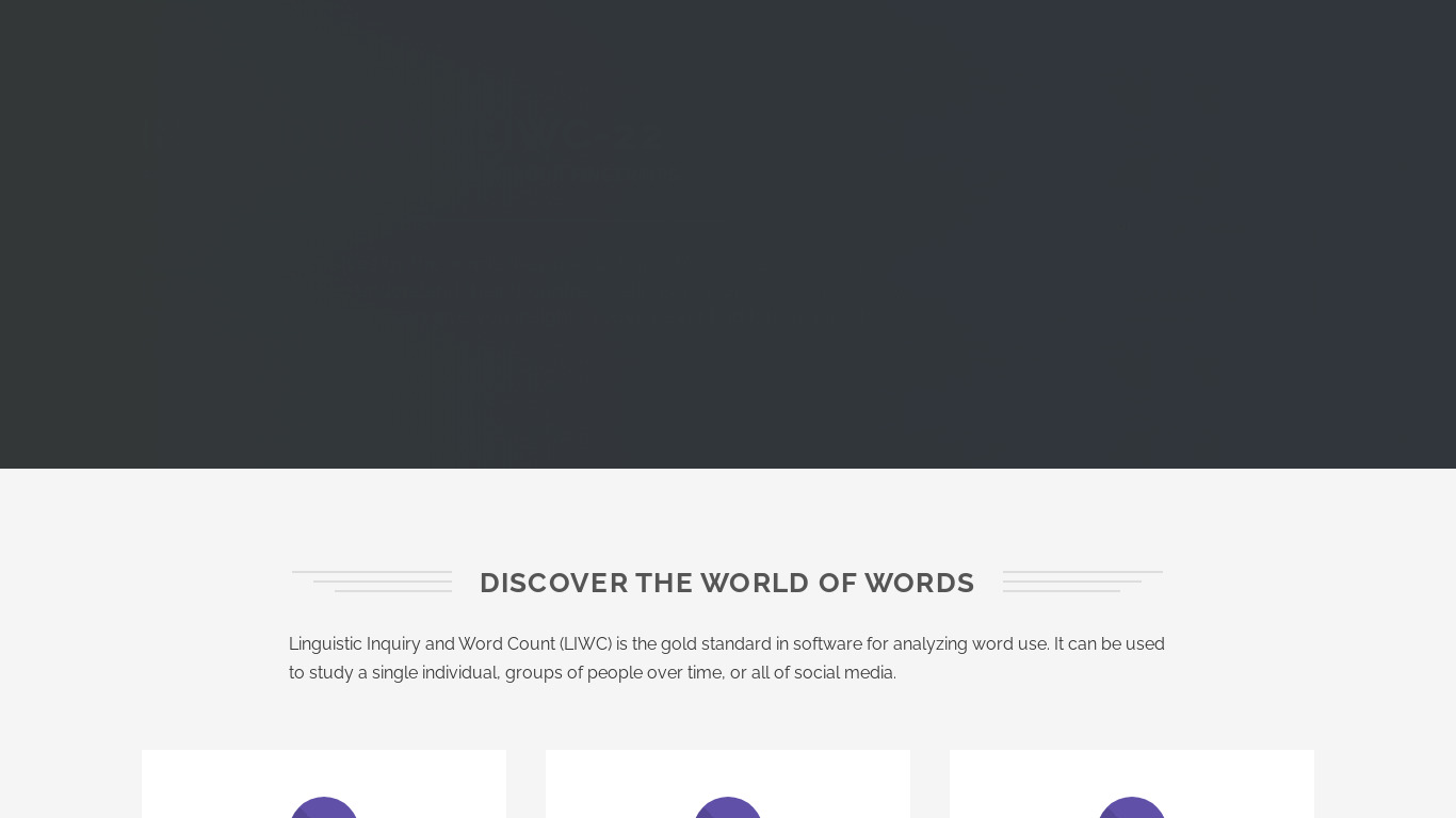 Linguistic Inquiry and Word Count Landing page