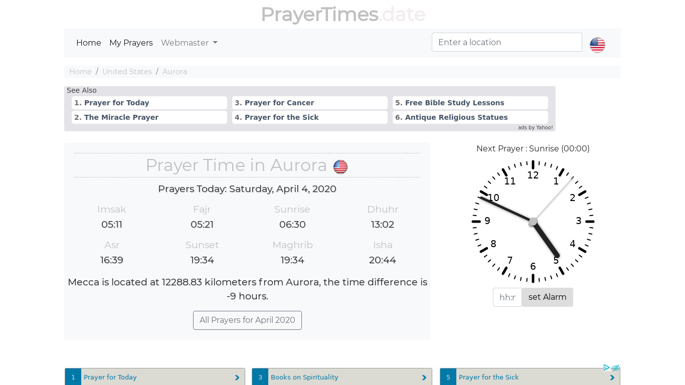 Prayer Times || Auto azan Landing page