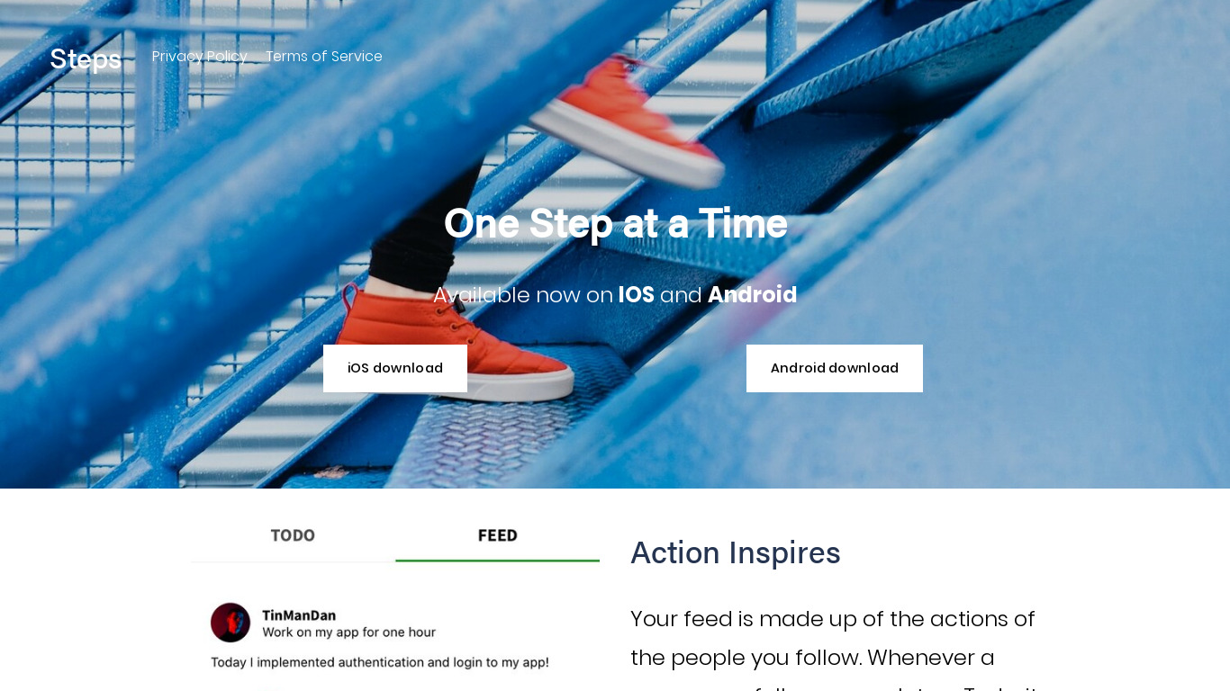 Steps – Social Habit Tracker Landing page