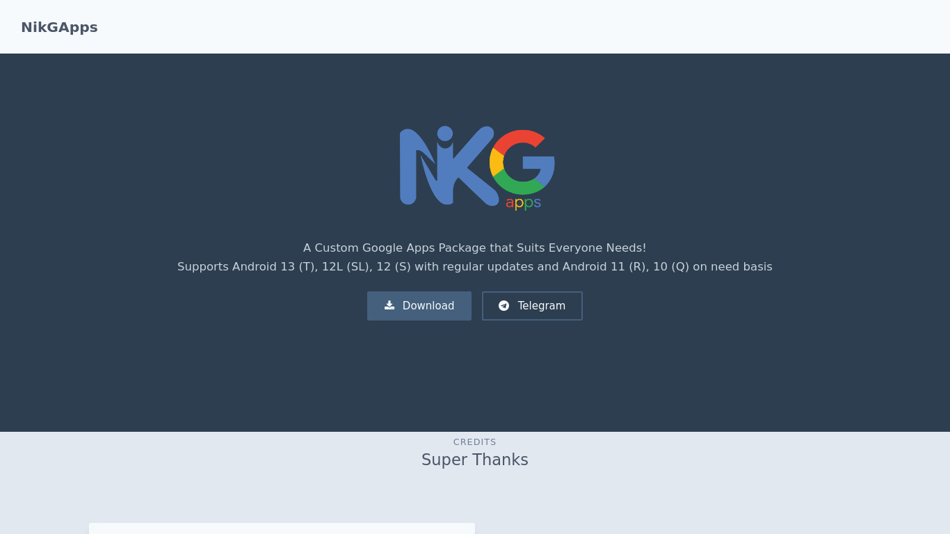 NikGApps Landing page
