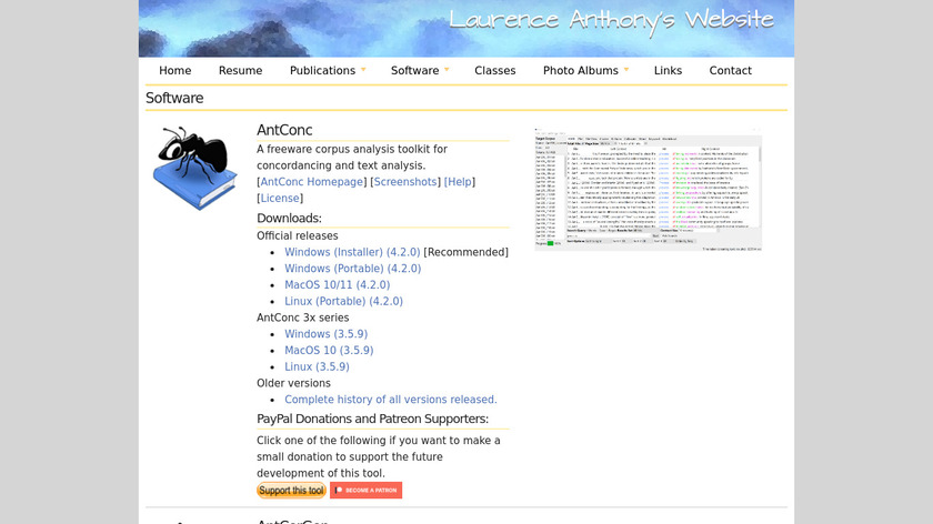 Antconc Landing Page