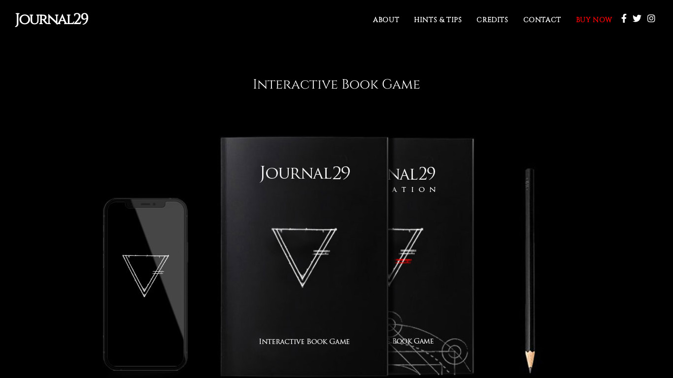 Journal 29: Interactive Book Game Landing page