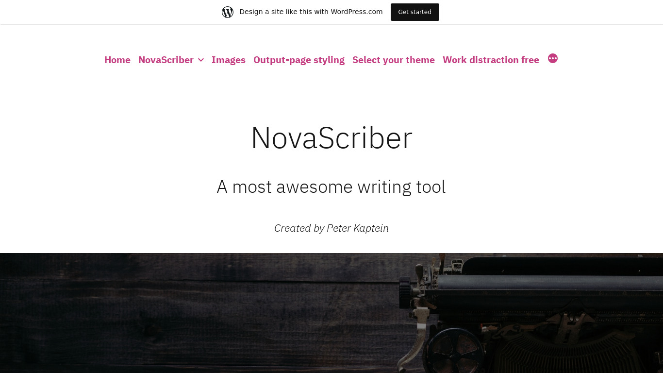 NovaScriber Landing page