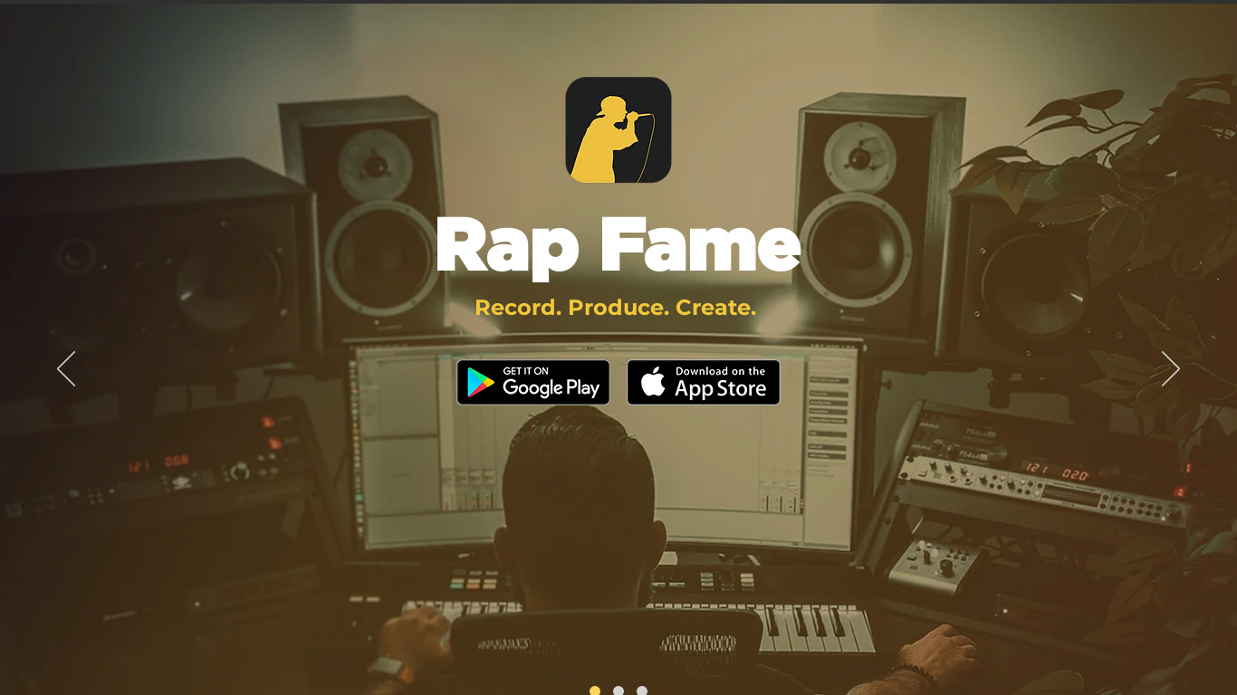 Rap Fame Landing page