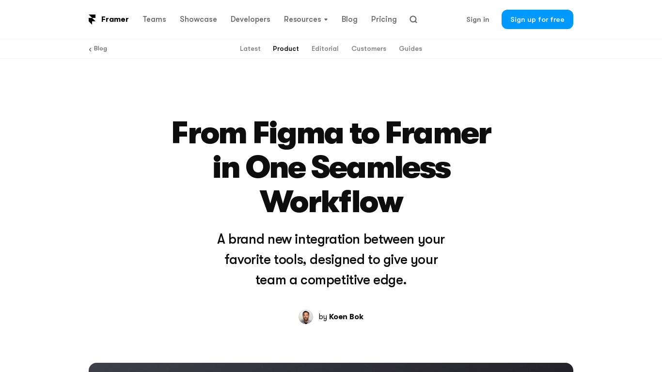 Figma Importer for Framer Web Landing page