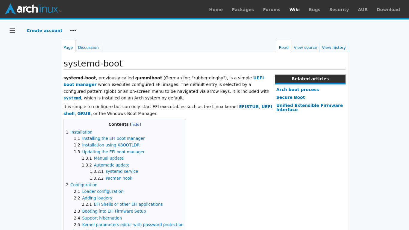 systemd-boot (Gummiboot) Landing page