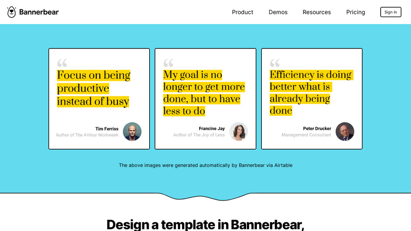 Airtable + Bannerbear Landing Page