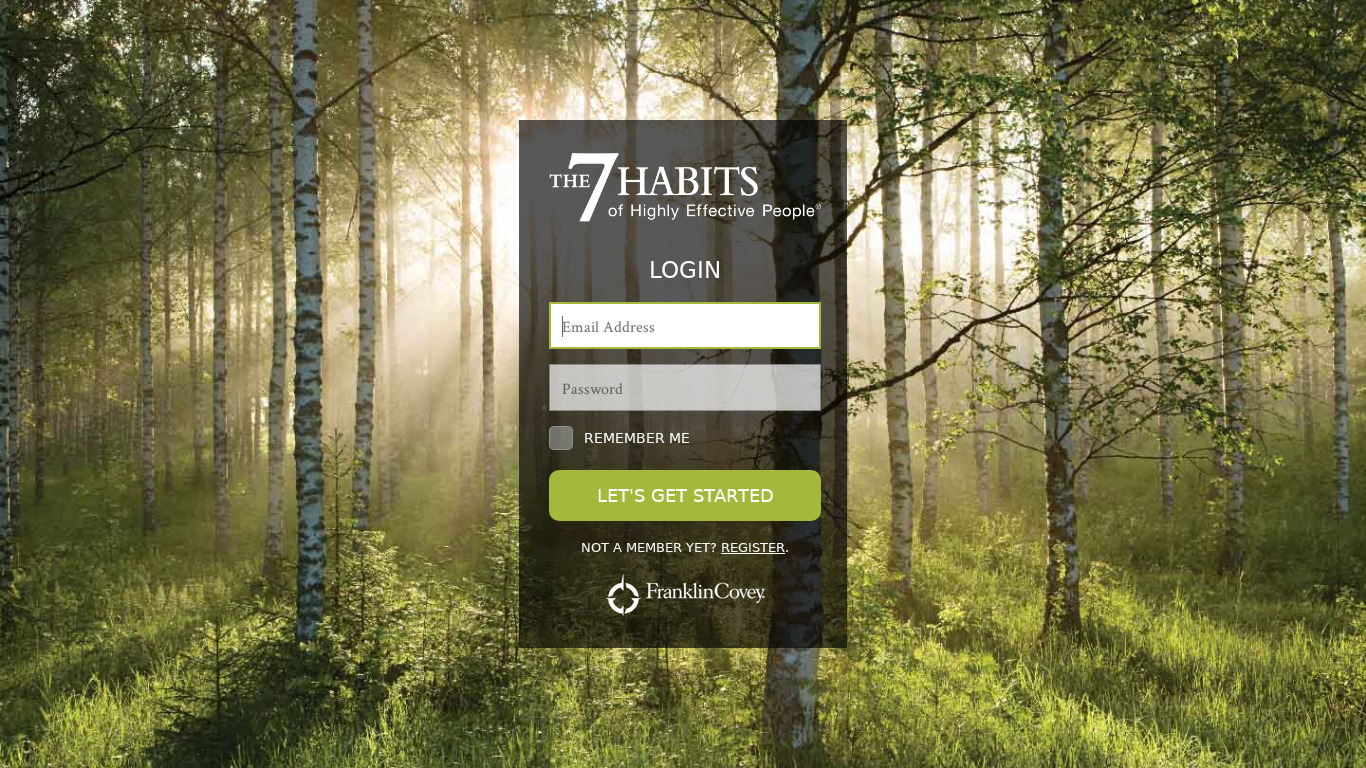 Living the 7 Habits Landing page