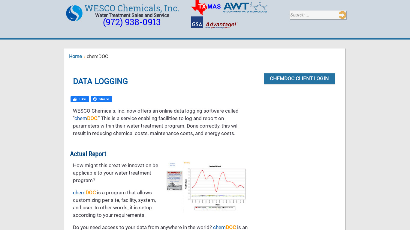 wescochemicals.com Chemdoc Landing page