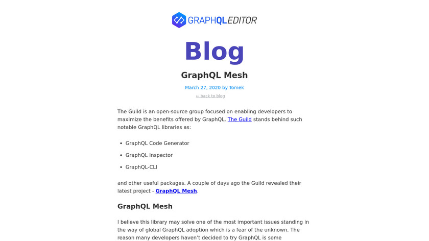 GraphQL Mesh Landing Page