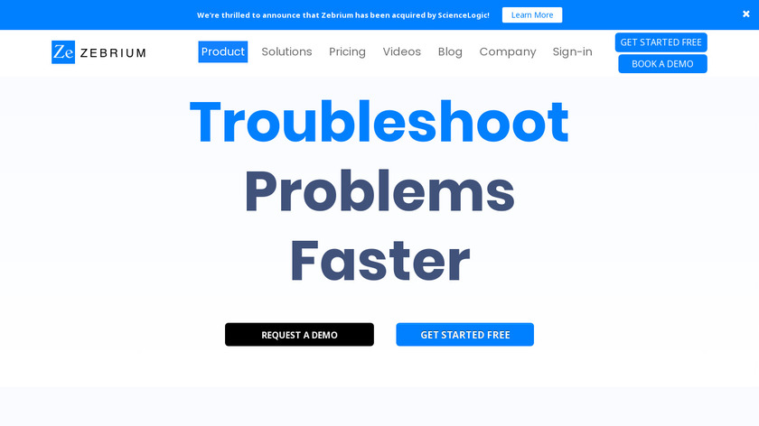 Zebrium Autonomous Monitoring Landing Page