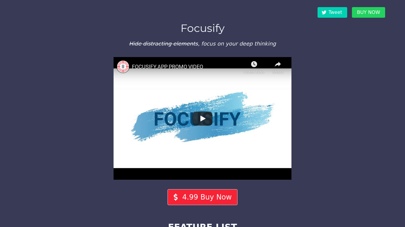 Focusify Landing page