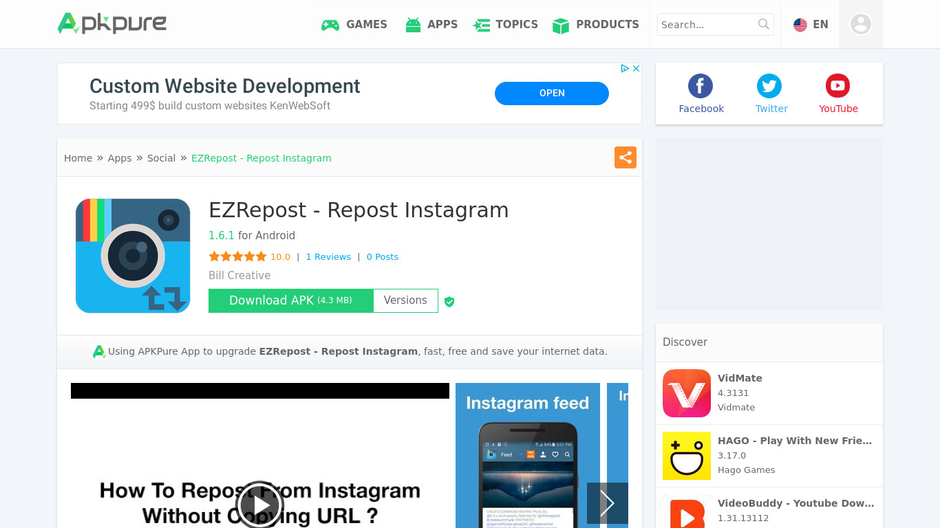 Ezrepost+ Landing page