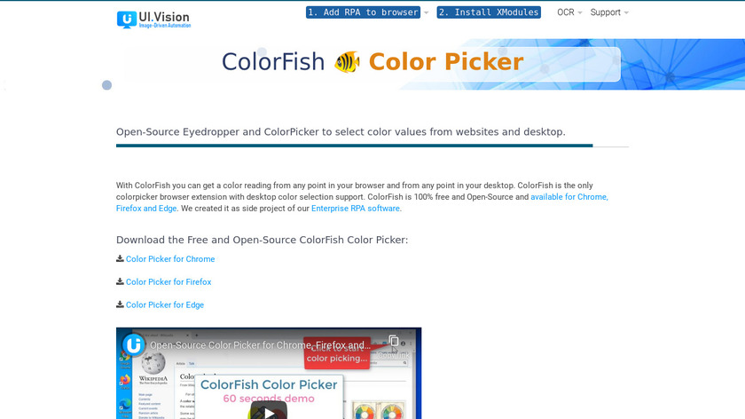 ColorFish Color Picker Landing Page