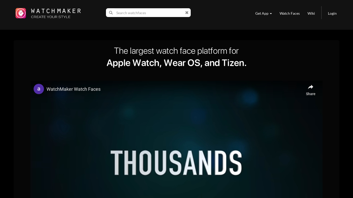 WatchMaker Watch Face Landing page