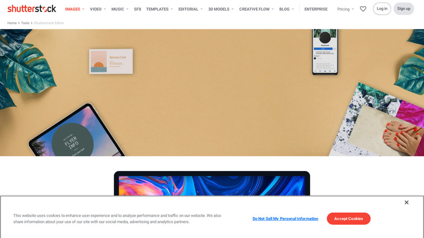 Shutterstock Editor Landing Page