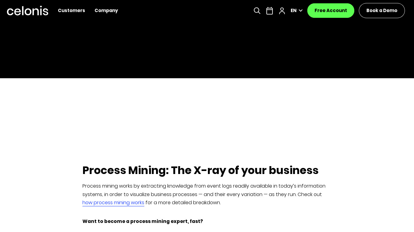 Process Mining Landing page