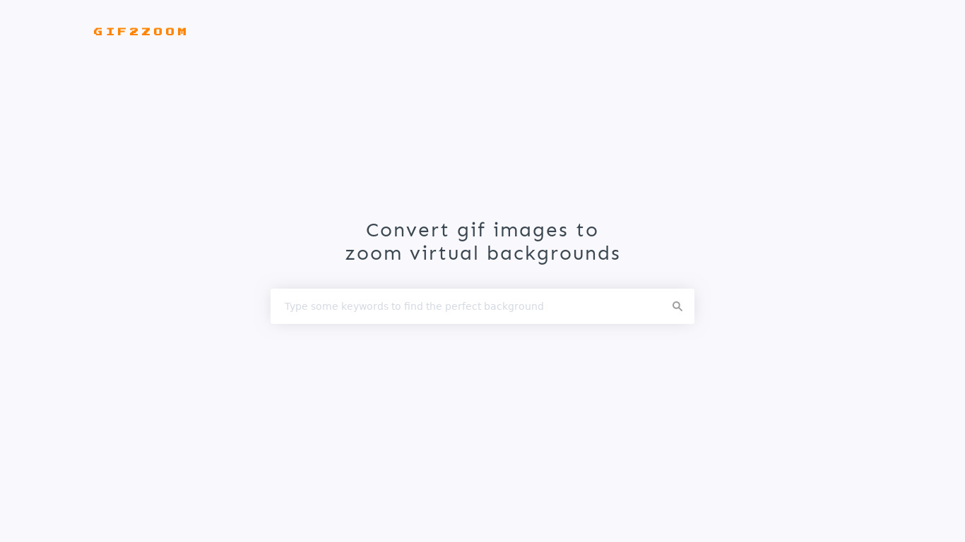 gif2zoom Landing page