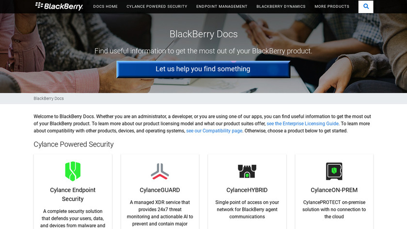 BlackBerry BES12 Landing Page