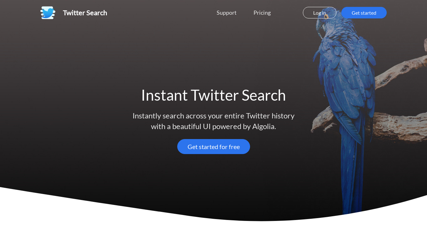 Twitter Search Landing page