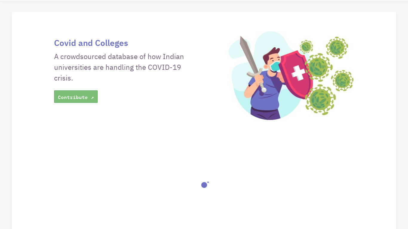 Covid and Colleges Landing page