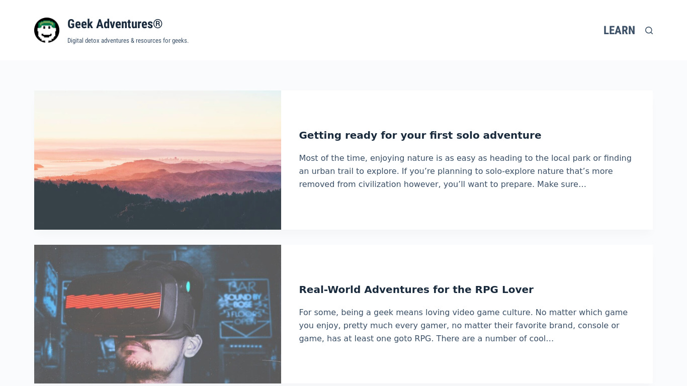 Hiking with Geeks Landing page