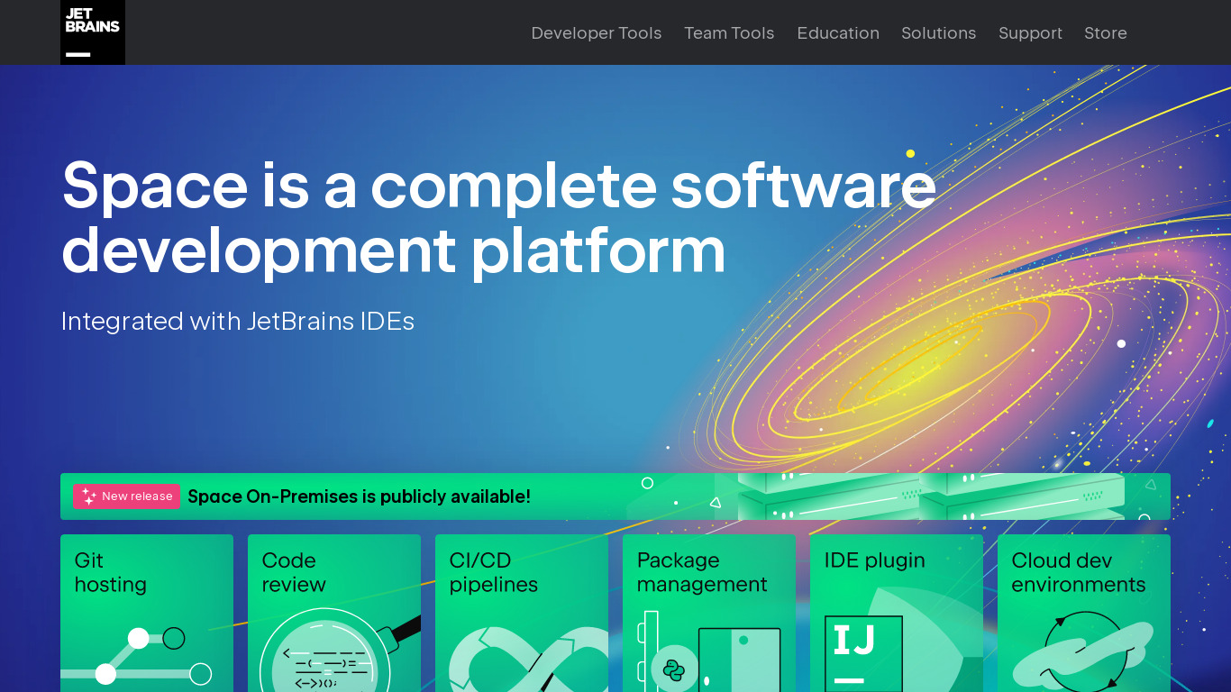 Space by JetBrains Landing page