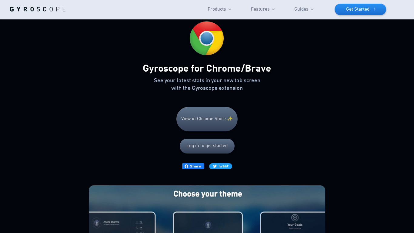 Gyroscope Chrome Extension Landing page