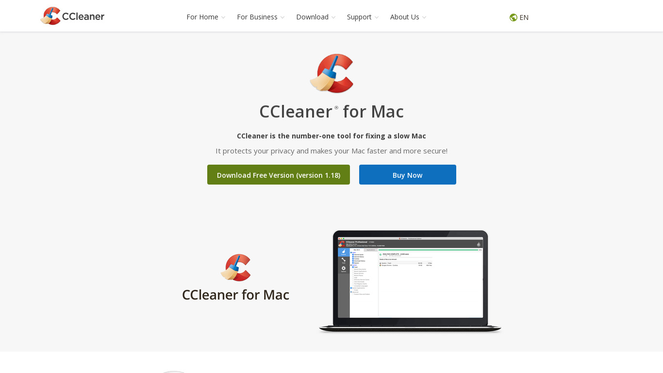 Mac Cleaner Landing page